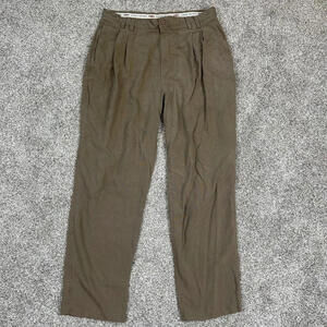 Tommy‎ Bahama Pants Mens Tan Pleated Size 38 100% Silk 36x32 Brown Casual Golf